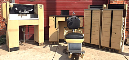 Vintage RITTER DENTAL CHAIR CABINET EQUIPMENT FAUCET MOLD MILK GLASS FREE SHIP