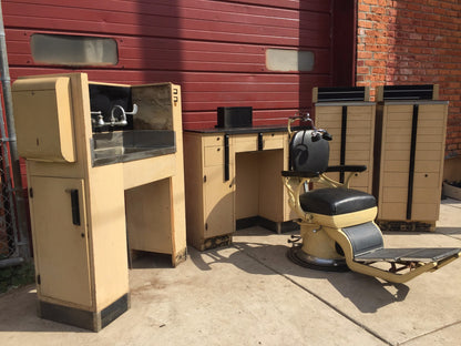 Vintage RITTER DENTAL CHAIR CABINET EQUIPMENT FAUCET MOLD MILK GLASS FREE SHIP