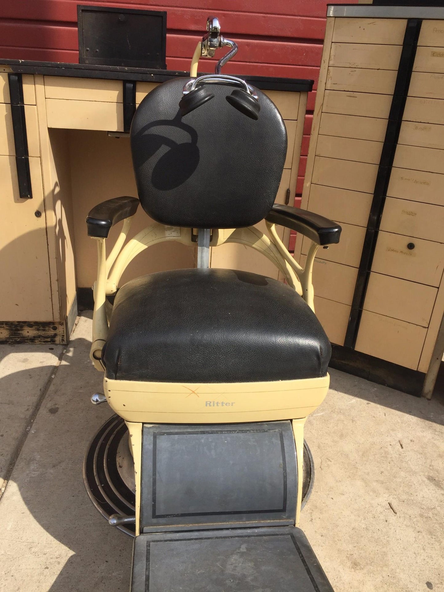 Vintage RITTER DENTAL CHAIR CABINET EQUIPMENT FAUCET MOLD MILK GLASS FREE SHIP