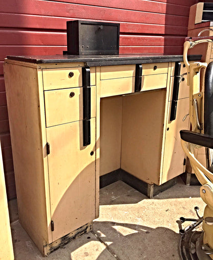 Vintage RITTER DENTAL CHAIR CABINET EQUIPMENT FAUCET MOLD MILK GLASS FREE SHIP