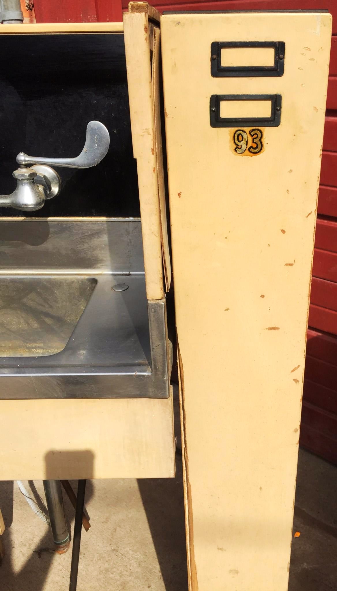 Vintage RITTER DENTAL CHAIR CABINET EQUIPMENT FAUCET MOLD MILK GLASS FREE SHIP