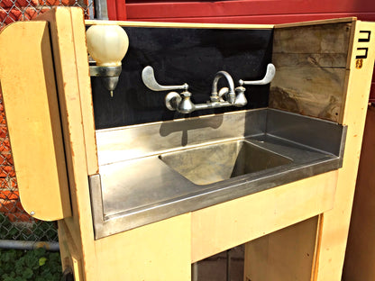 Vintage RITTER DENTAL CHAIR CABINET EQUIPMENT FAUCET MOLD MILK GLASS FREE SHIP