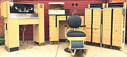 Vintage RITTER DENTAL CHAIR CABINET EQUIPMENT FAUCET MOLD MILK GLASS FREE SHIP