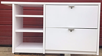 KNOLL OFFICE FURNITURE WHITE LAMINATE STORAGE 2 DRAWER 3 SHELF CABINET FREE SHIP