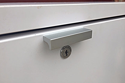 KNOLL OFFICE FURNITURE WHITE LAMINATE STORAGE 2 DRAWER 3 SHELF CABINET FREE SHIP