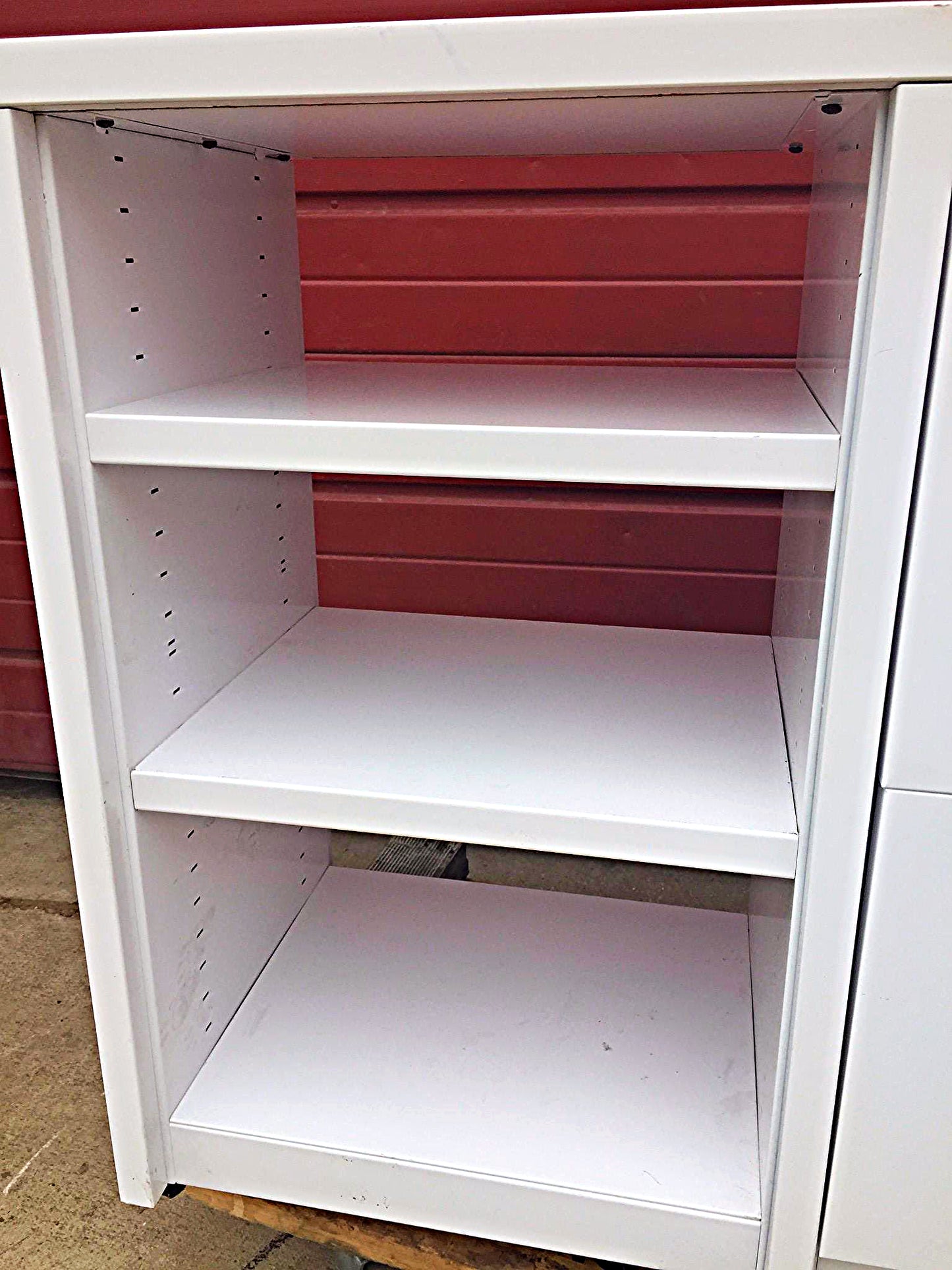 KNOLL OFFICE FURNITURE WHITE LAMINATE STORAGE 2 DRAWER 3 SHELF CABINET FREE SHIP