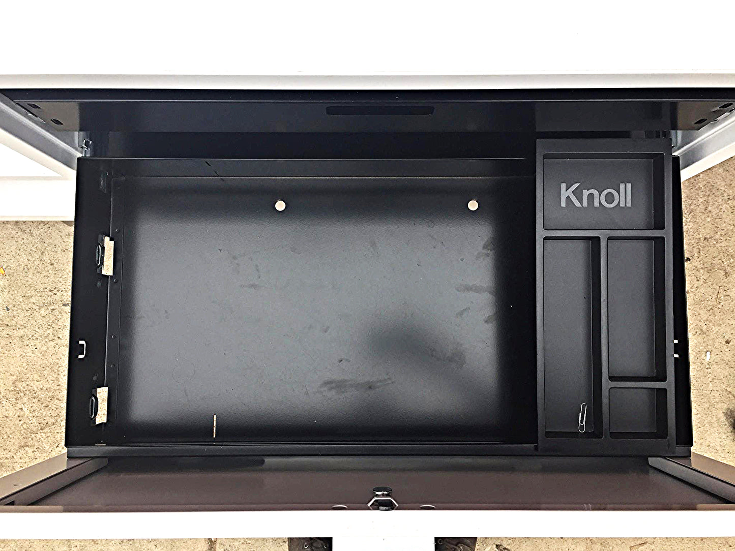 KNOLL OFFICE FURNITURE WHITE LAMINATE STORAGE 2 DRAWER 3 SHELF CABINET FREE SHIP