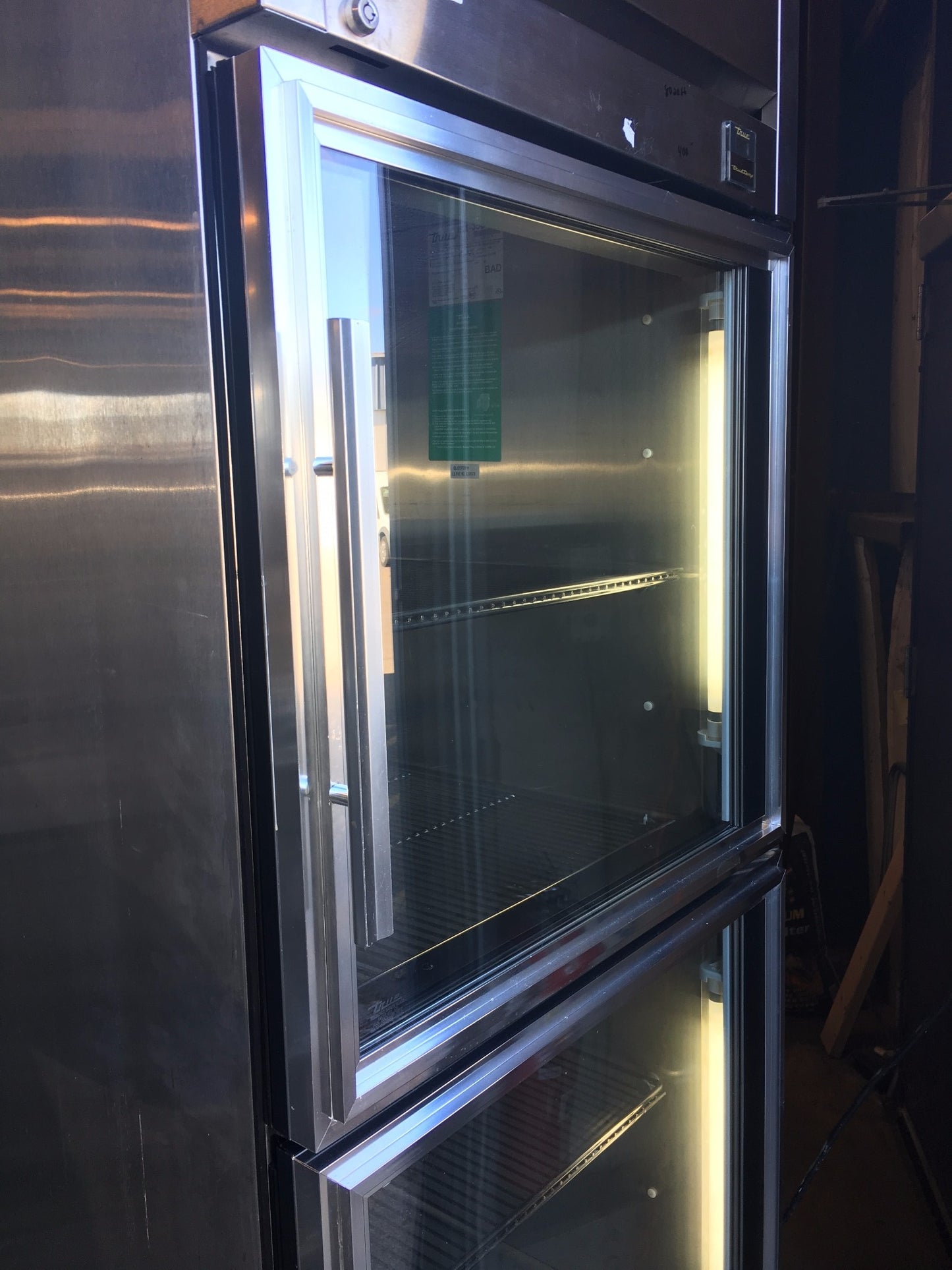 TRUE TS-28-2-G-2-PT GLASS DOOR PASS THRU COOLER REFRIGERATOR WATCHVIDEO FREESHIP