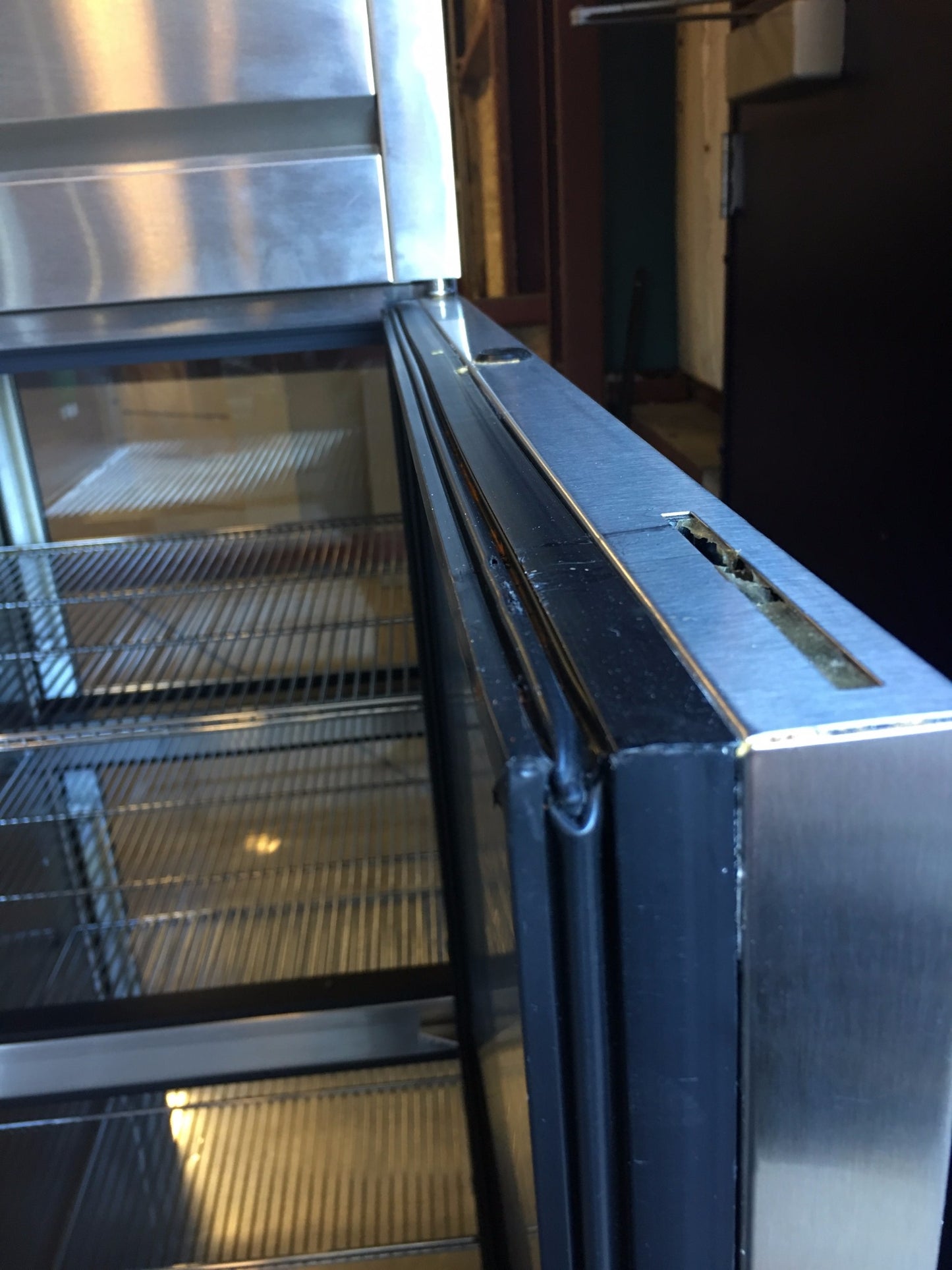 TRUE TS-28-2-G-2-PT GLASS DOOR PASS THRU COOLER REFRIGERATOR WATCHVIDEO FREESHIP