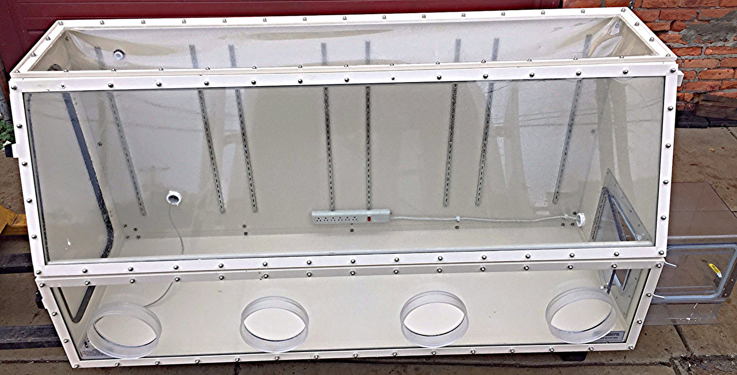 COY HOOD ALUMINUM DRY INERT GAS PURGE CHEMICAL CONTROL GLOVE BOX ABGB FREESHIP