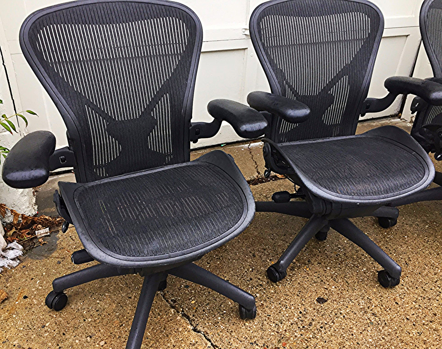 SET OF 4 HERMAN MILLER AERO CHAIRs BLACK Size B Chadwick & Bill Stumpf FREE SHIP
