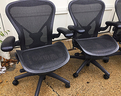 SET OF 4 HERMAN MILLER AERO CHAIRs BLACK Size B Chadwick & Bill Stumpf FREE SHIP