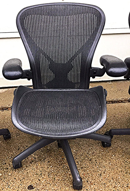 SET OF 4 HERMAN MILLER AERO CHAIRs BLACK Size B Chadwick & Bill Stumpf FREE SHIP