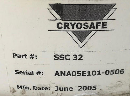 CRYOSAFE SSC32 CRYOGENIC TANK 9 WAND CANE STRAW CANISTER SAMPLE STORAGE FREESHIP