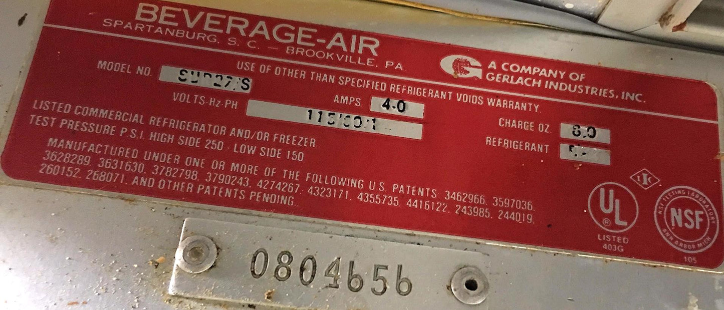 BEVERAGE AIR SUR27S 27" Refrigerated Salad / Sandwich Prep Table GREAT FREE SHIP