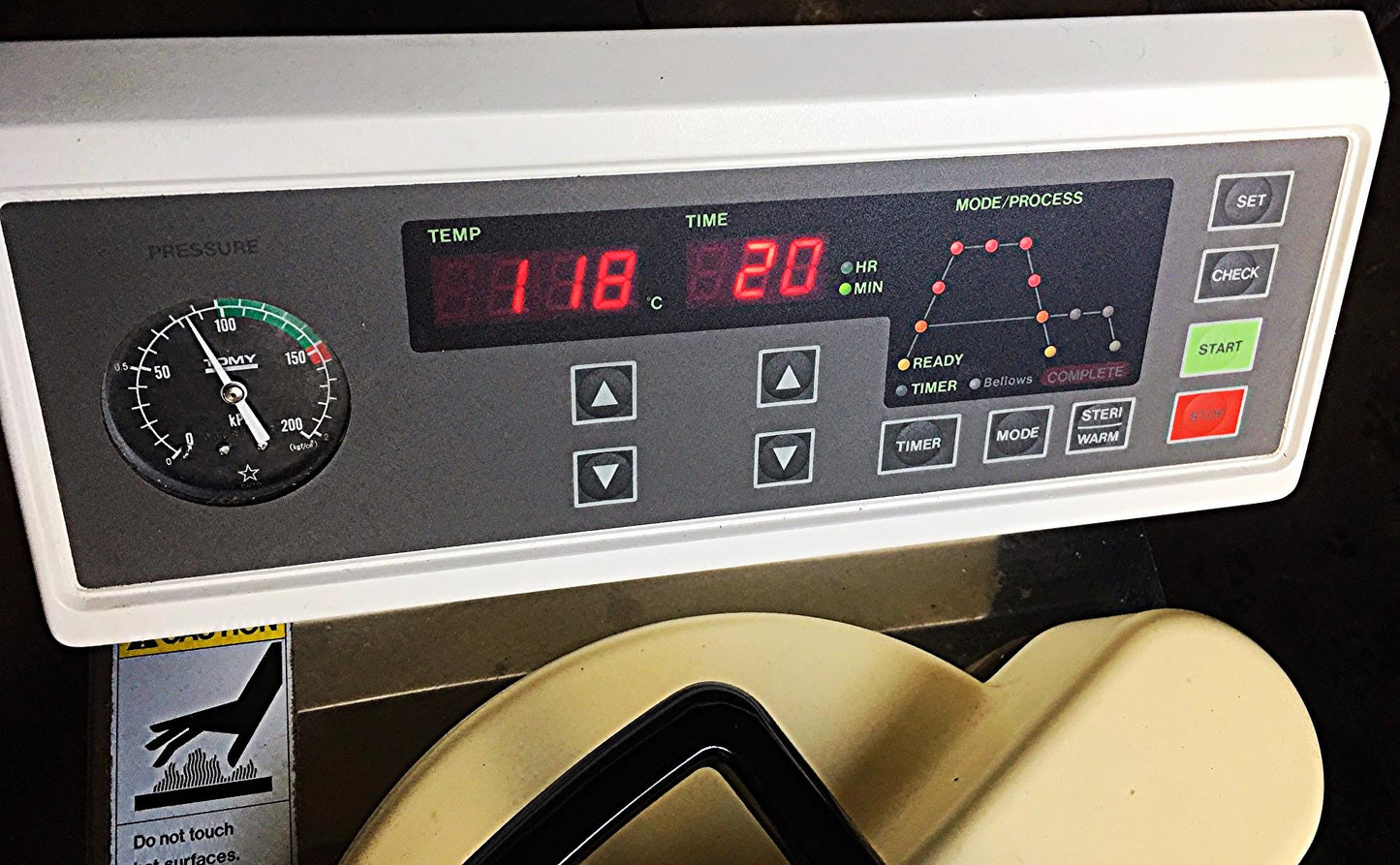 TOMY ES-215 VERTICAL AUTOCLAVE 22 LITERS RARE UNIT TOP LOAD WATCH VIDEO FREESHIP