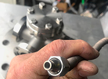 VARIAN MDC HAYWARD HPS DI HIGH VACUUM 6SIX WAY CONNECTOR with 9" PIPE END COVER