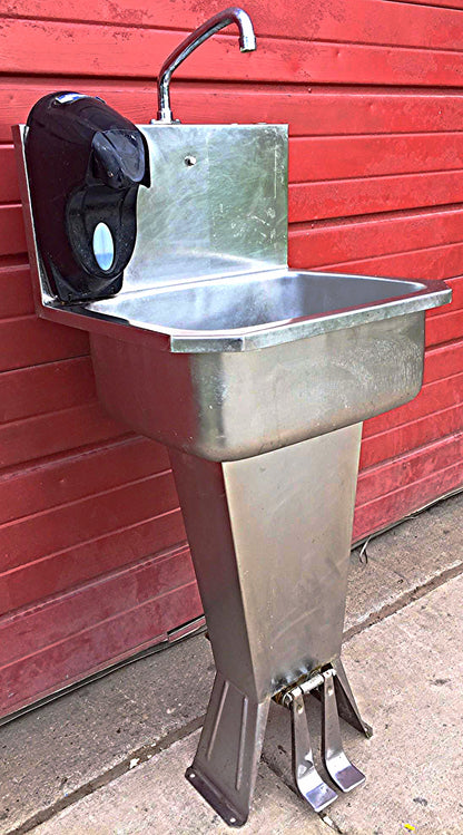 COLUMBIA 501 HANDS FREE HOT COLD FOOT OPERATED KITCHEN RESTAURANT SINK FREE SHIP