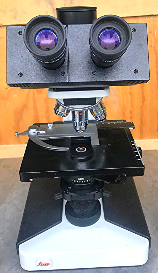 LEICA LEITZ LABORLUX S PHASE CONTRAST MICROSCOPE STAGE 4 OBJECTIVES WATCH VIDEO