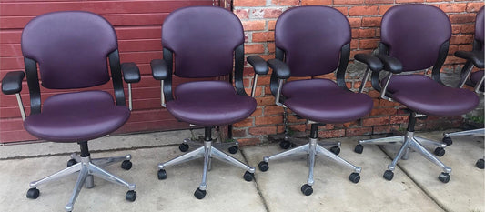 4 HERMAN MILLER EQUA FAUX LEATHER SWIVEL OFFICE ARMCHAIR CONTEMPORARY MODERN