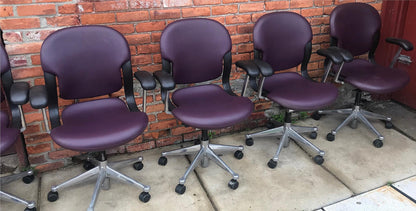 6 HERMAN MILLER EQUA FAUX LEATHER SWIVEL OFFICE ARMCHAIR CONTEMPORARY MODERN