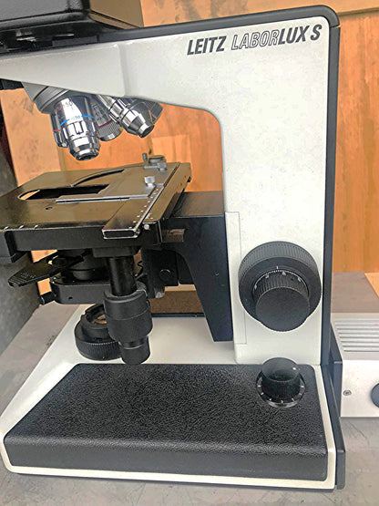 LEICA LEITZ LABORLUX S PHASE CONTRAST MICROSCOPE STAGE 4 OBJECTIVES WATCH VIDEO
