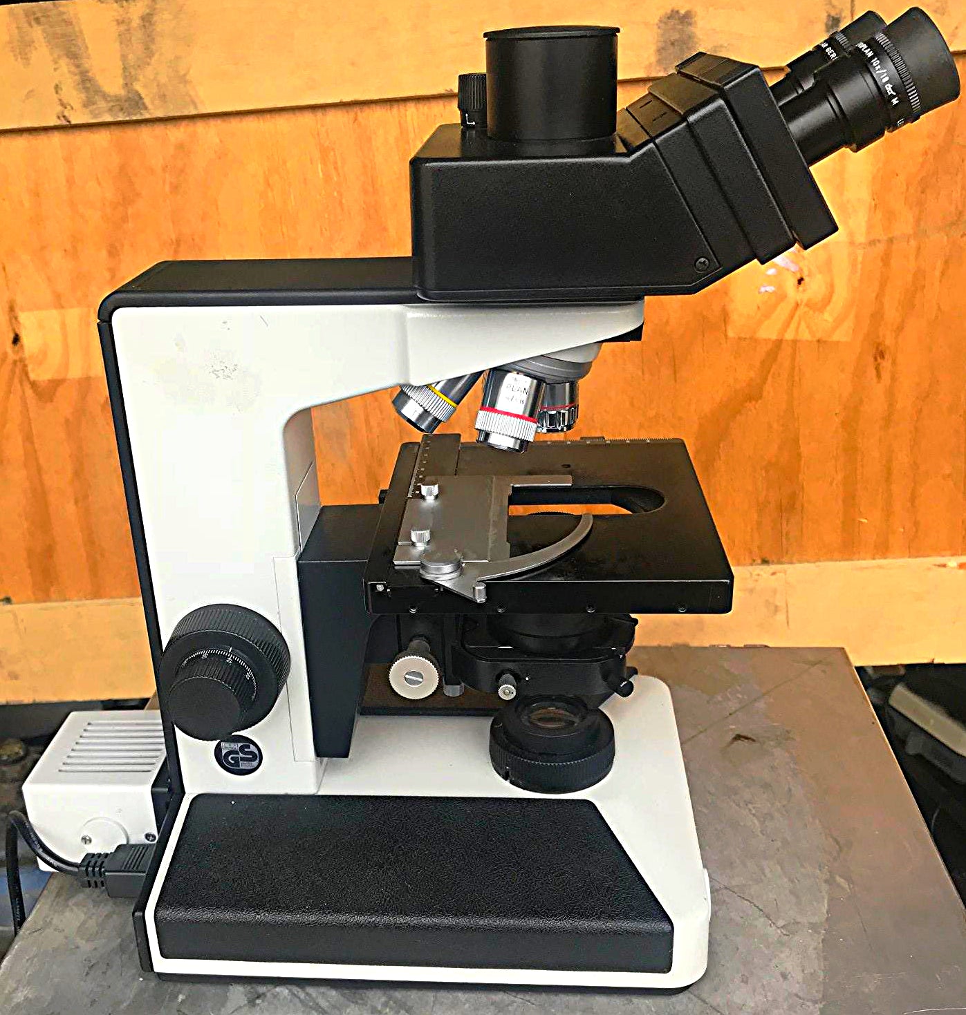 LEICA LEITZ LABORLUX S PHASE CONTRAST MICROSCOPE STAGE 4 OBJECTIVES WATCH VIDEO