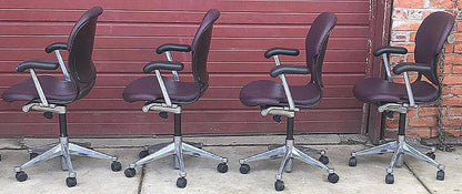 6 HERMAN MILLER EQUA FAUX LEATHER SWIVEL OFFICE ARMCHAIR CONTEMPORARY MODERN