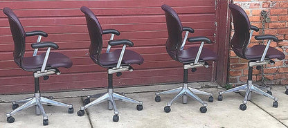 6 HERMAN MILLER EQUA FAUX LEATHER SWIVEL OFFICE ARMCHAIR CONTEMPORARY MODERN