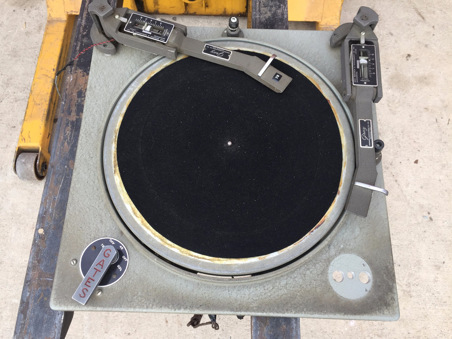 VINTAGE GATES TURNTABLE GRAY RESEARCH 106-SP TONEARM TRANSCRIPTION FREESHIPPING