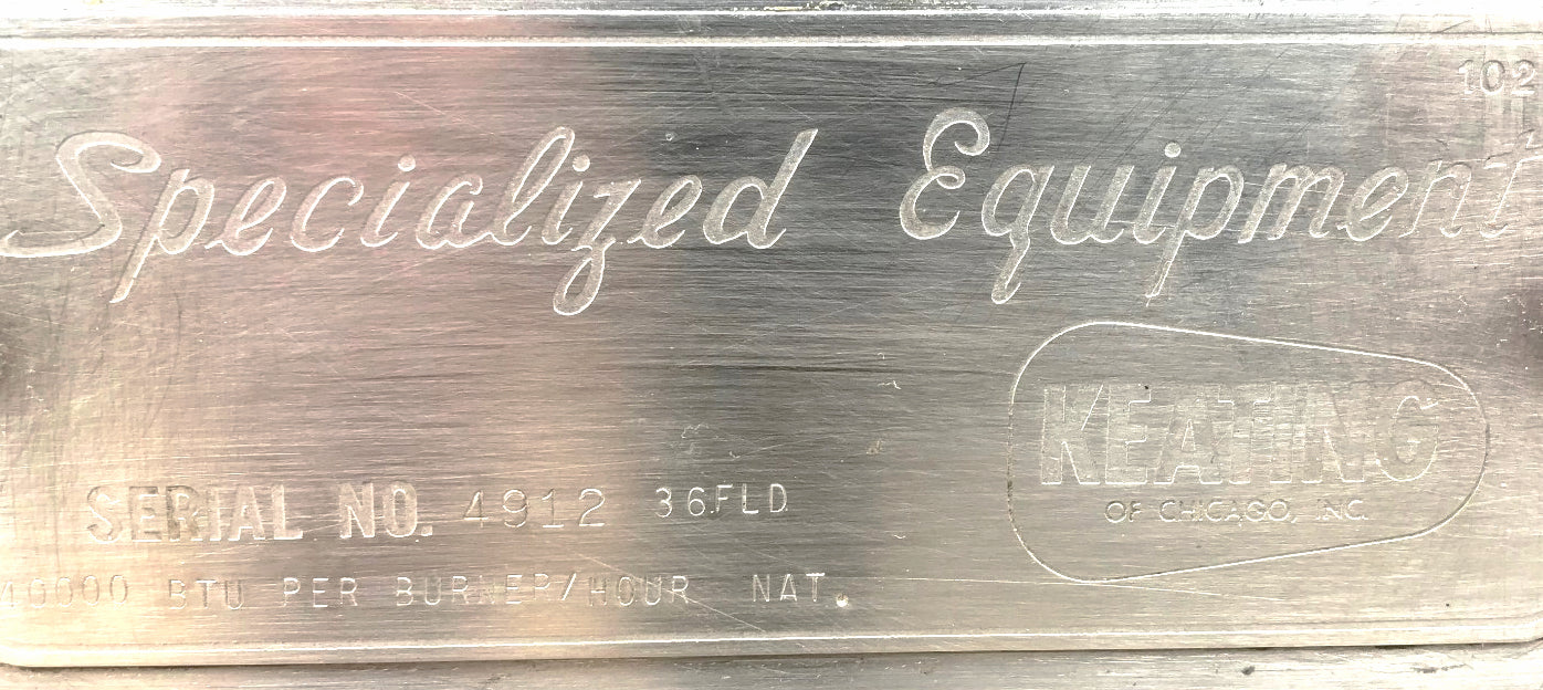 KEATING MIRACLEAN 36FLD NATURAL GAS GRILL GRIDDLE 36 x 24 & STAND FREE SHIPPING