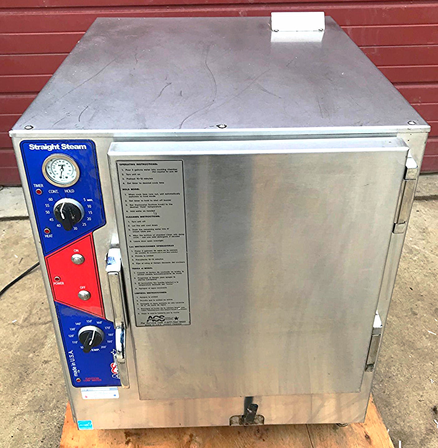 ACS STRAIGHT STEAM SG-6 NATURAL GAS CONVECTION BOILERLESS STEAMER FREE SHIPPING