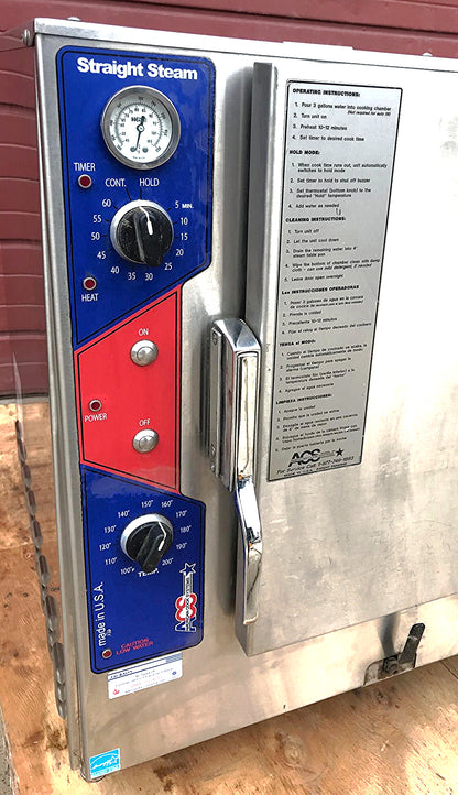 ACS STRAIGHT STEAM SG-6 NATURAL GAS CONVECTION BOILERLESS STEAMER FREE SHIPPING