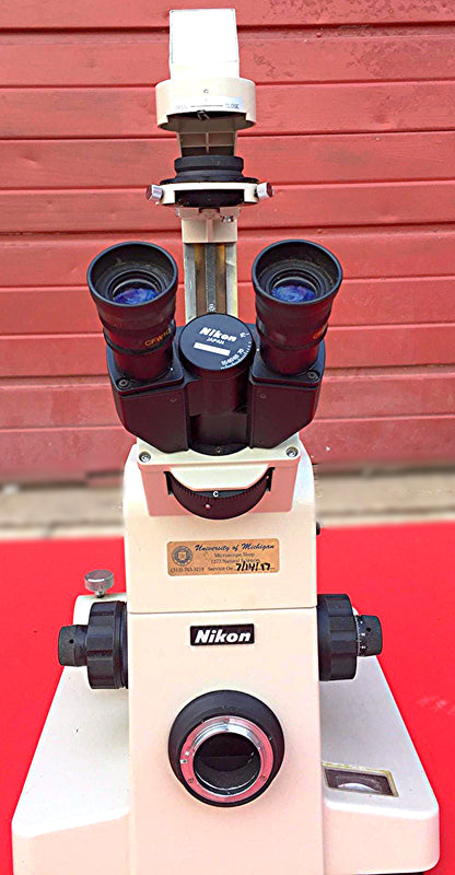 NIKON DIAPHOT MICROSCOPE BODY with 2 CFW10x EYEPIECES STAGE MOUNT FREE SHIPPING