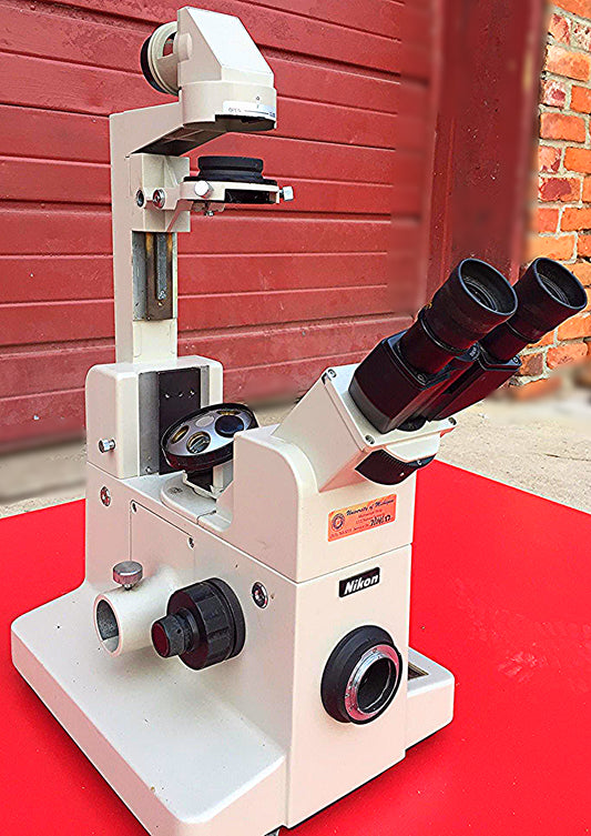 NIKON DIAPHOT MICROSCOPE BODY with 2 CFW10x EYEPIECES STAGE MOUNT FREE SHIPPING