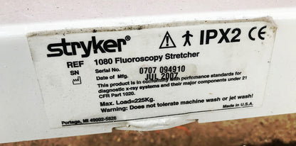 STRYKER 1080 C-ARM FLUOROSCOPY EMERGENCY GURNEY BED STRETCHER HOSPITAL FREE SHIP