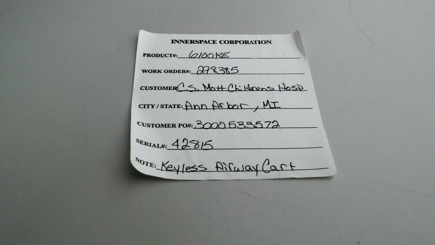 STANLEY INNERSPACE KEYLESS AIRWAY MEDICAL CART 7000 SERIES 44hx24wx24d FREESHIP