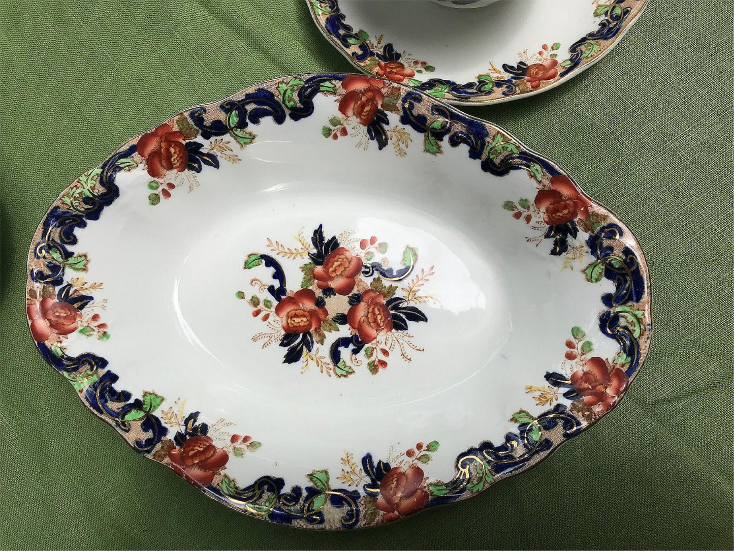 MAJESTIC MADDOCK & SONS 91 PIECE MULTICOLORED GOLDTRIM ENGLISH CHINA SET PERFECT