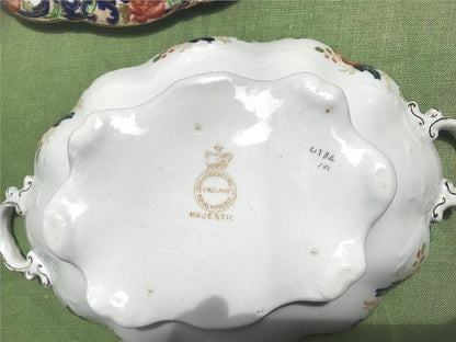 MAJESTIC MADDOCK & SONS 91 PIECE MULTICOLORED GOLDTRIM ENGLISH CHINA SET PERFECT