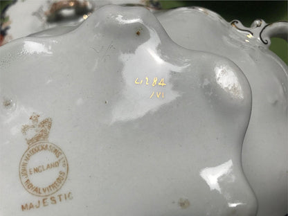 MAJESTIC MADDOCK & SONS 91 PIECE MULTICOLORED GOLDTRIM ENGLISH CHINA SET PERFECT