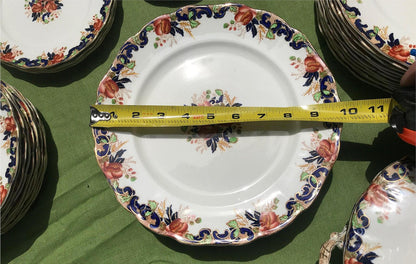MAJESTIC MADDOCK & SONS 91 PIECE MULTICOLORED GOLDTRIM ENGLISH CHINA SET PERFECT