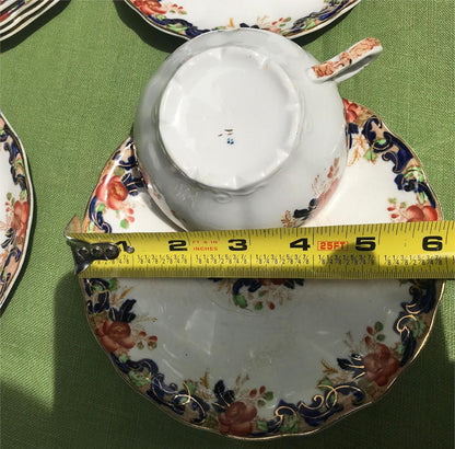 MAJESTIC MADDOCK & SONS 91 PIECE MULTICOLORED GOLDTRIM ENGLISH CHINA SET PERFECT