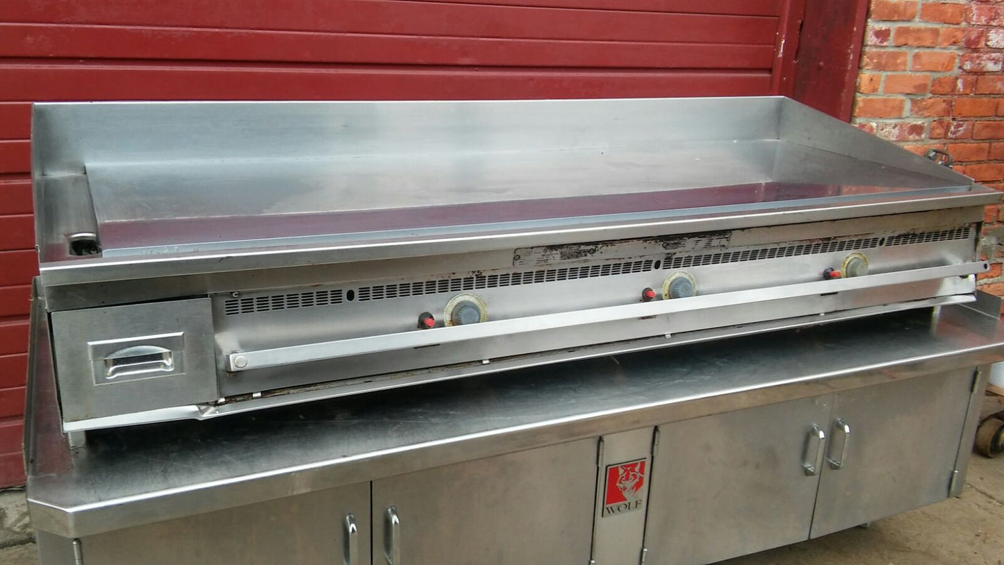 KEATING MIRACLEAN 72BL-G GAS GRILL GRIDDLE 72 x 30 & STAND WOLF CABINET FREESHIP