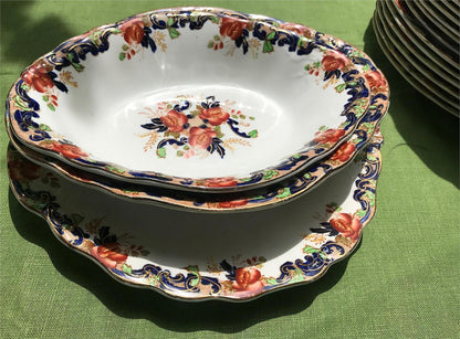 MAJESTIC MADDOCK & SONS 91 PIECE MULTICOLORED GOLDTRIM ENGLISH CHINA SET PERFECT