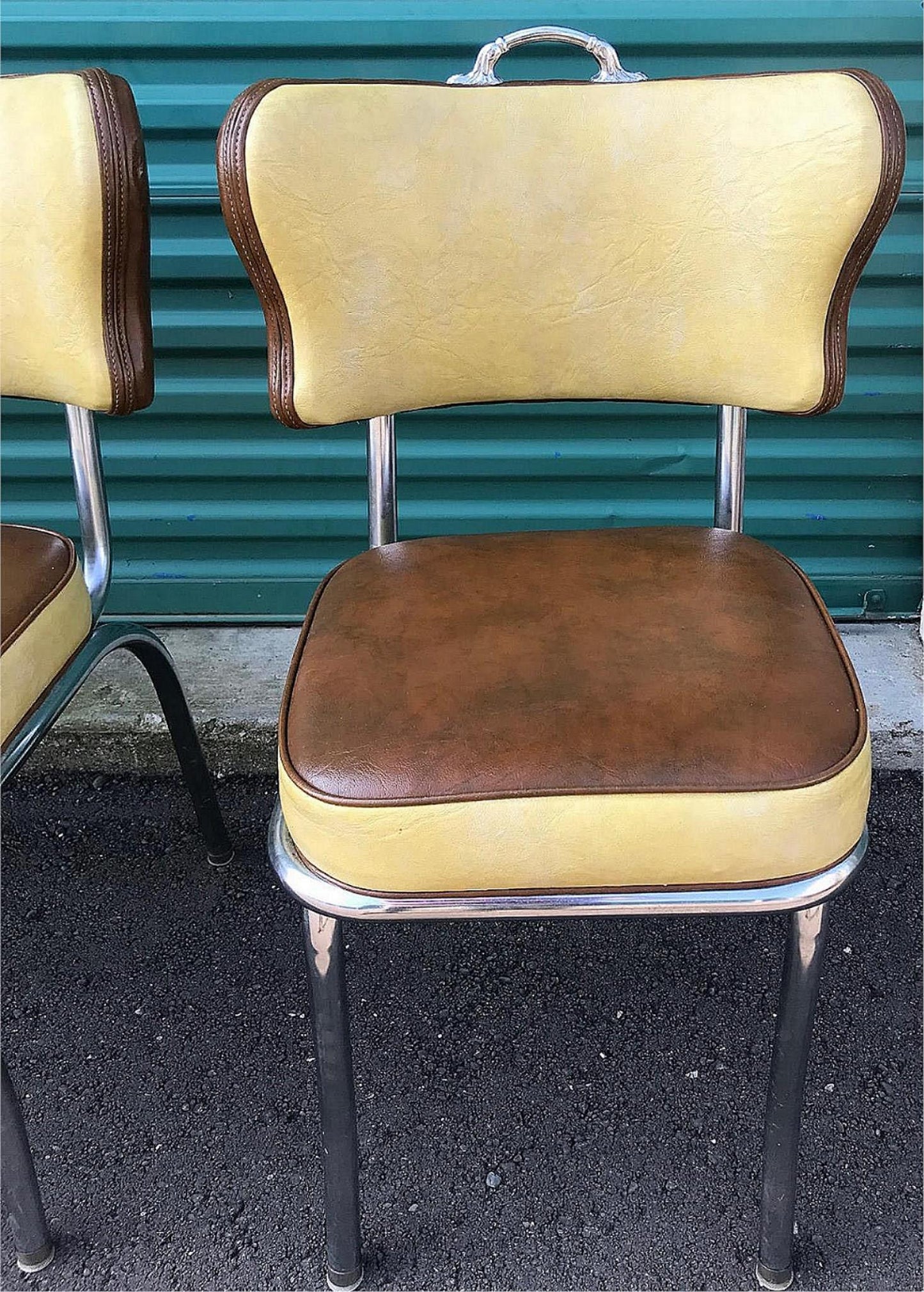 RARE DESIGN SET OF 4 VINTAGE KITCHEN CHAIRS by METAL MASTERS of DETROIT FREESHIP