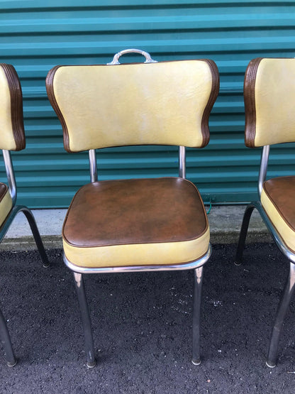 RARE DESIGN SET OF 4 VINTAGE KITCHEN CHAIRS by METAL MASTERS of DETROIT FREESHIP