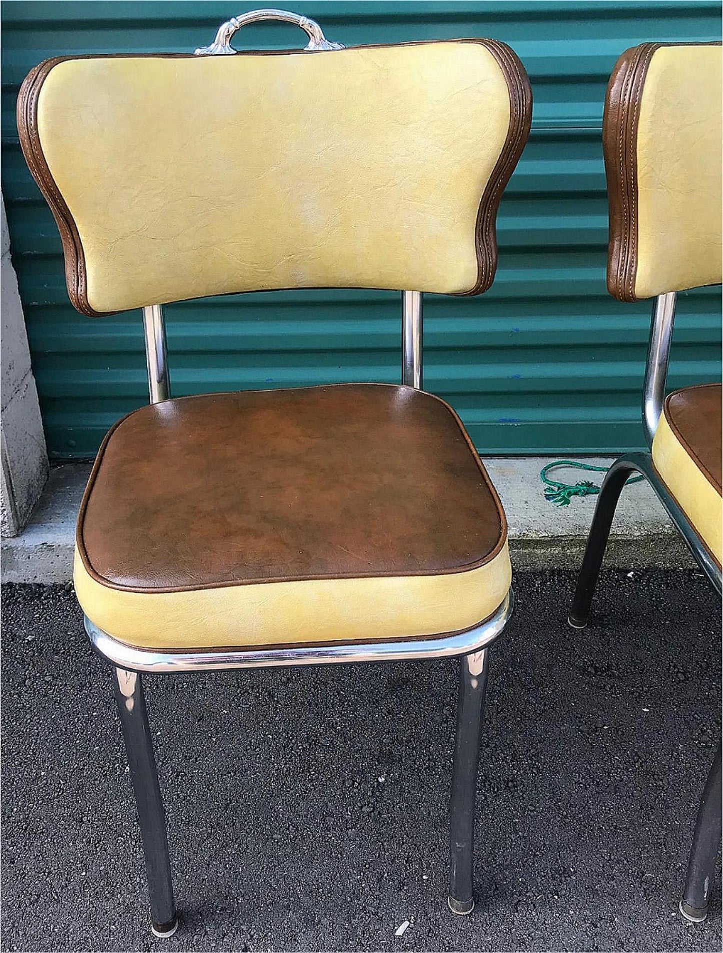 RARE DESIGN SET OF 4 VINTAGE KITCHEN CHAIRS by METAL MASTERS of DETROIT FREESHIP