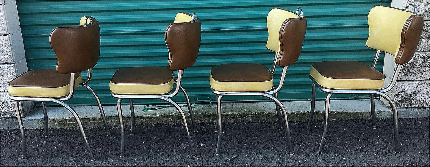 RARE DESIGN SET OF 4 VINTAGE KITCHEN CHAIRS by METAL MASTERS of DETROIT FREESHIP