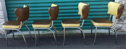 RARE DESIGN SET OF 4 VINTAGE KITCHEN CHAIRS by METAL MASTERS of DETROIT FREESHIP