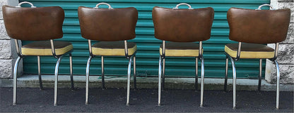 RARE DESIGN SET OF 4 VINTAGE KITCHEN CHAIRS by METAL MASTERS of DETROIT FREESHIP